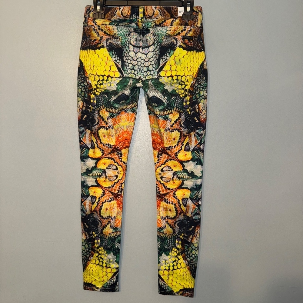 Hudson Nico Mid Rise Super Skinny Milky Way Multicolor Snakeskin Design Size 25 - Picture 7 of 9